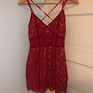 Red lace body con dress from Princess Poly.